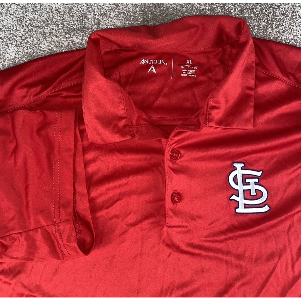 Antigua St Louis Cardinals MLB Performance Polo Mens XL Red Preppy Game Baseball